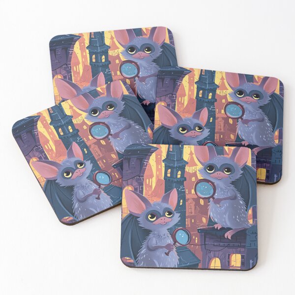 Item preview, Nighttime Detective Bats designed and sold by cute-animals99.