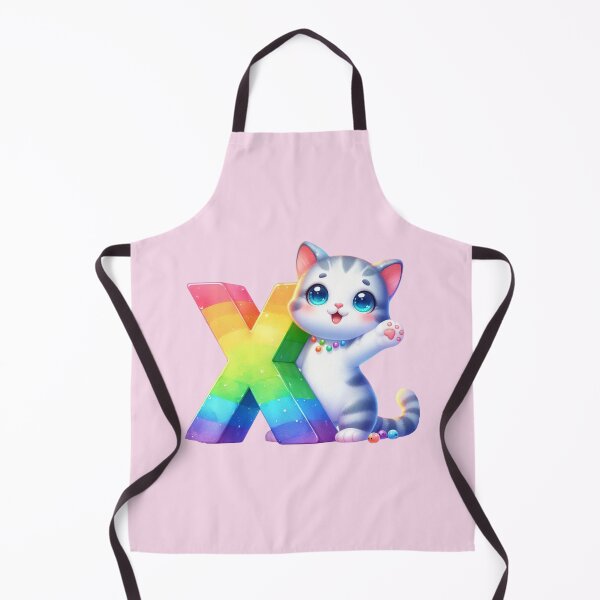 Item preview, Cute Cat Rainbow Letter X designed and sold by NettiesWallArt.