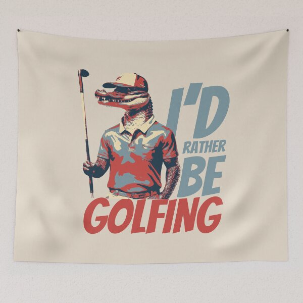 Item preview, I'd Rather Be Golfing Funny Golf Alligator designed and sold by TrueArtsStore.