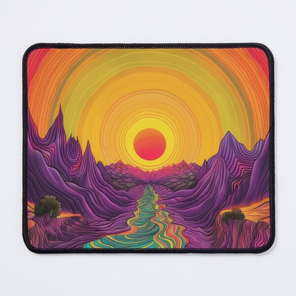 Item preview, Stunning fantasy abstract sunset landscape artwork designed and sold by PrettyPinkSkies.