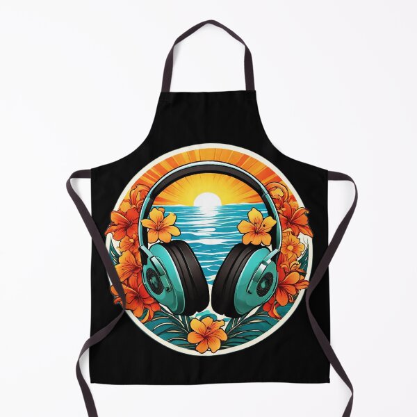 Item preview, Beach Headphones at Sunset on a Hawaiian Beach with Orchids designed and sold by NautiChic.