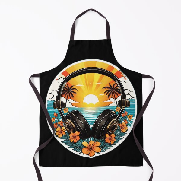 Item preview, Ocean Headphones at Sunset on a Hawaiian Beach with Orchids designed and sold by NautiChic.