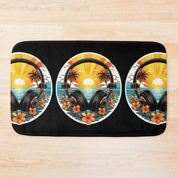 Item preview, Ocean Headphones at Sunset on a Hawaiian Beach with Orchids designed and sold by NautiChic.