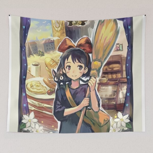 Item preview, amazing Cute kawaii art girl kiki's go -%[ghiblis]%- flying away anime designed and sold by Isa00j.
