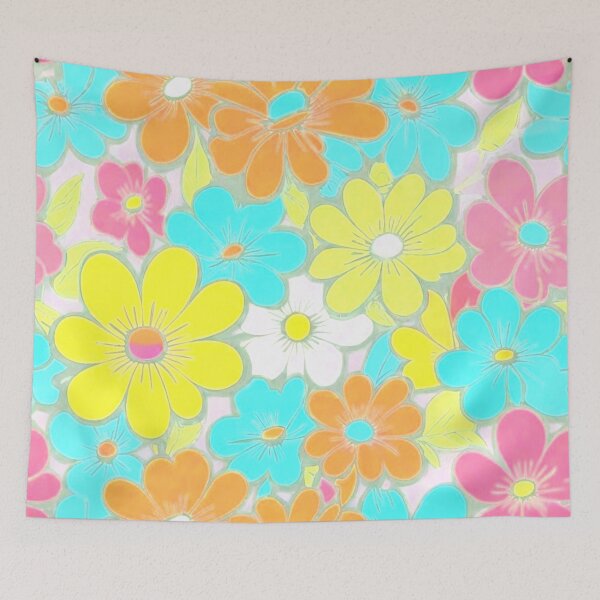 Item preview, Pop art Flowers in pastel colours  designed and sold by Flowersonstuff.