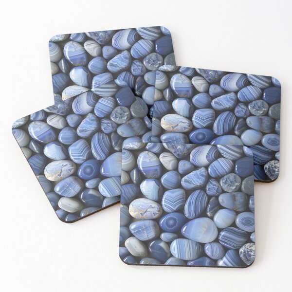 Item preview, Blue Lines Pebbles Pattern designed and sold by NicolasGlowArt.