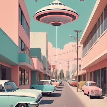 Artwork thumbnail, Extraterrestrial Parking - Vintage UFO by eXtraHumans