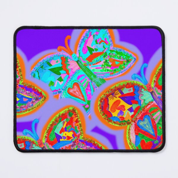 Item preview, Copy of HAND DRAWN COLORFUL BUTTERFLIES ON PURPLE BACKGROUND - REPEATING PATTERN / Butterflys in Flight designed and sold by Victoria Rose.