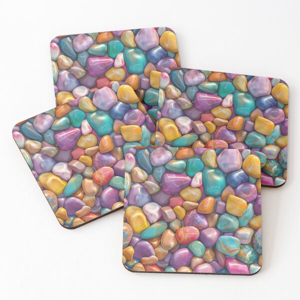 Item preview, Tiny Shiny Colorful Stones Pattern designed and sold by NicolasGlowArt.