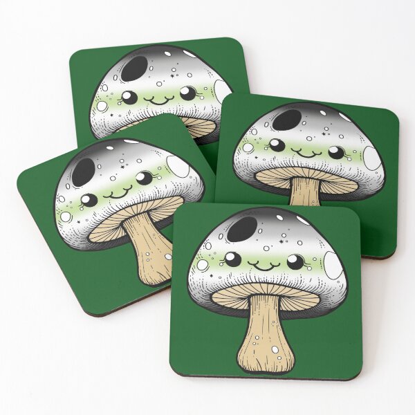 Item preview, Cute Agender Pride Flag Mushroom, Kawaii Agender Mushroom Design designed and sold by Travelslightly.