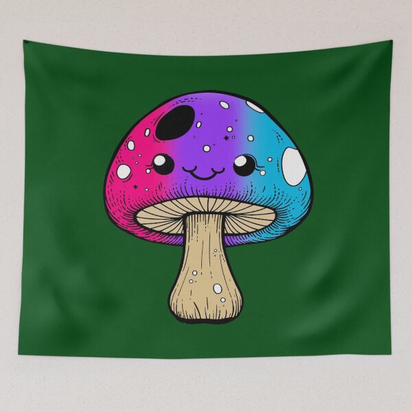 Item preview, Cute Androgynous Pride Flag Mushroom, Kawaii Androgynous Mushroom Design designed and sold by Travelslightly.