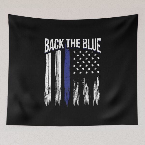 Item preview, Back the Blue Police Thin Blue Line USA Flag designed and sold by Bronby.