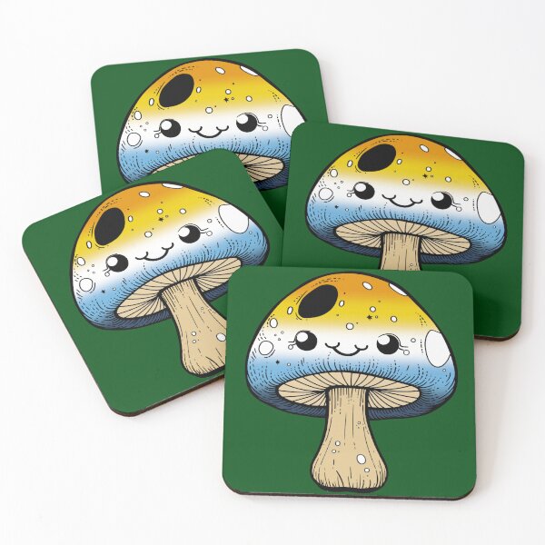 Item preview, Cute AroAce Pride Flag Mushroom, Kawaii AroAce Mushroom Design designed and sold by Travelslightly.