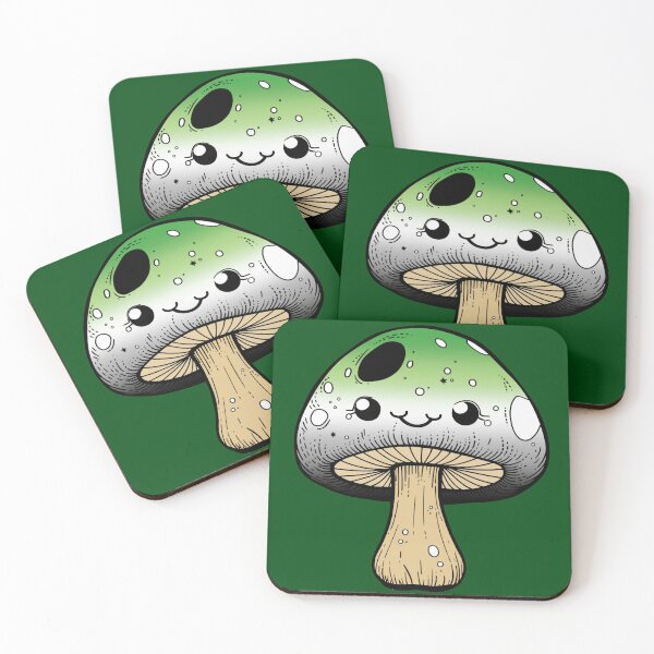Item preview, Cute Aromantic Pride Flag Mushroom, Kawaii Aromantic Mushroom Design designed and sold by Travelslightly.