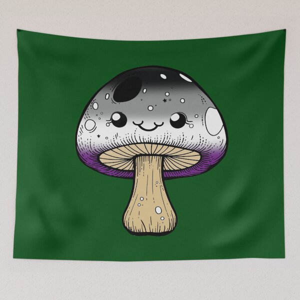 Item preview, Cute Asexual Pride Flag Mushroom, Kawaii Ace Mushroom Design designed and sold by Travelslightly.