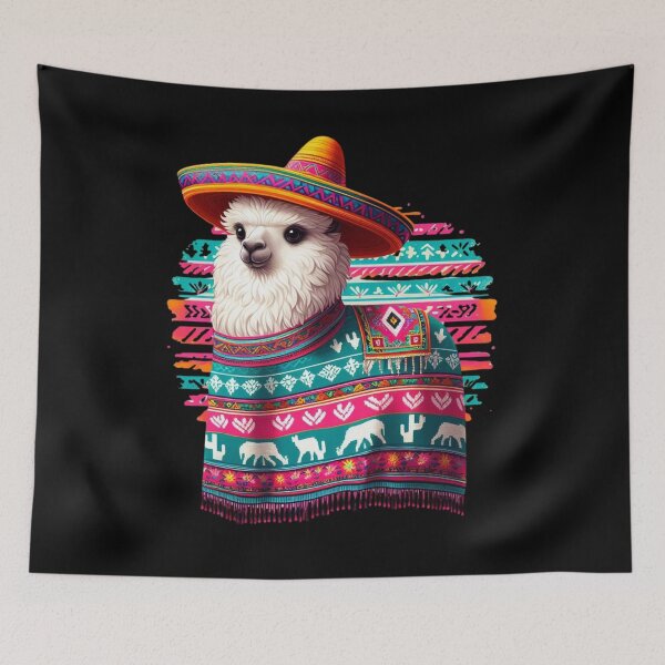 Item preview, Funny Mexican Llama Poncho, Cinco De Mayo Party,  Gift For Mexicans, 05 05 2024 designed and sold by ArtByKatti.