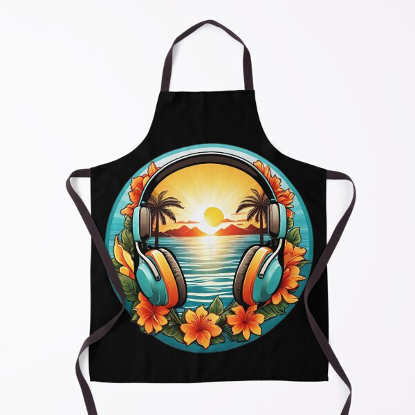 Item preview, Ocean Headphones at Sunset on a Hawaiian Beach with Orchids designed and sold by NautiChic.