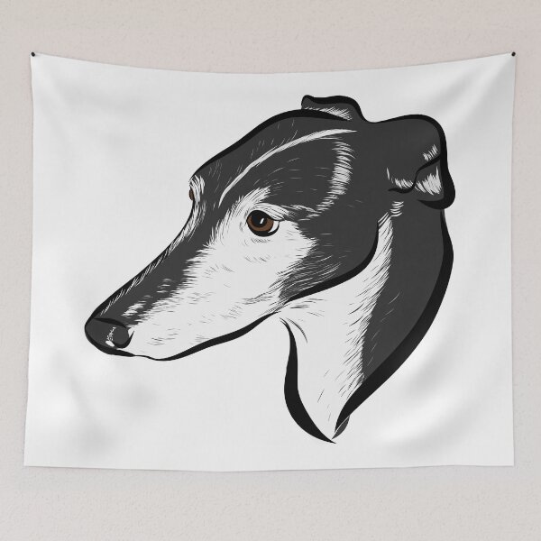 Aperçu de l'œuvre Greyhound - Curly créée et vendue par Ali Scarlett Adams.