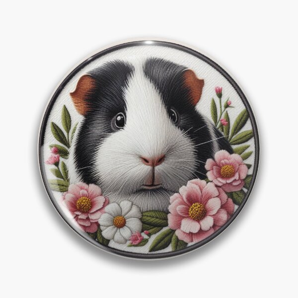Item preview, Embroidered guineapig flowers designed and sold by Wendy Brinkhuis.