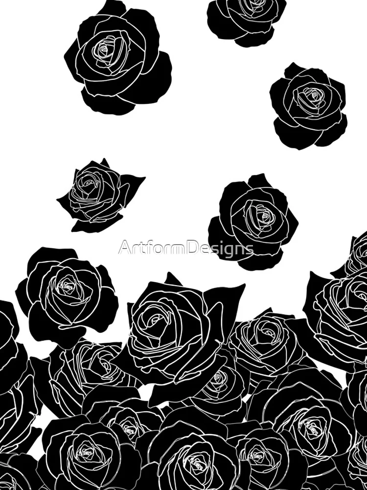Thumbnail 5 of 5, iPhone Case, Simple Black Roses Pattern designed and sold by ArtformDesigns.