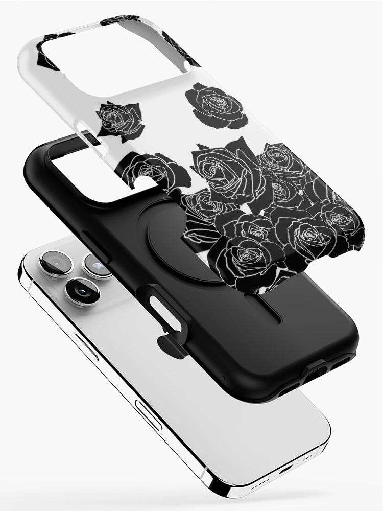 Thumbnail 2 of 4, iPhone Case, Simple Black Roses Pattern designed and sold by ArtformDesigns.