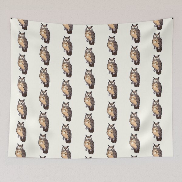 Item preview, Cute great horned owl art designed and sold by Mayarart.