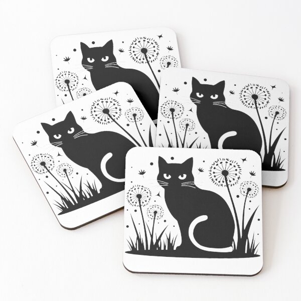 Item preview, Black Cat in Garden Dandelion Lovers Puffy Flowers Gardener Plants Silly Typical Cat designed and sold by Cr320.