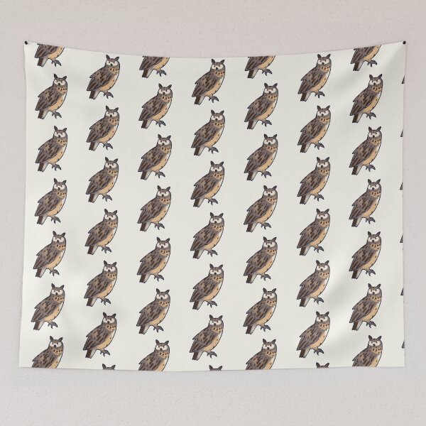 Item preview, great horned owl art designed and sold by Mayarart.