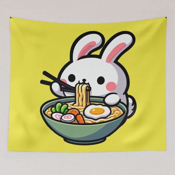 Item preview, Cute Bunny Enjoying Ramen - Adorable Animal  designed and sold by Shtex.