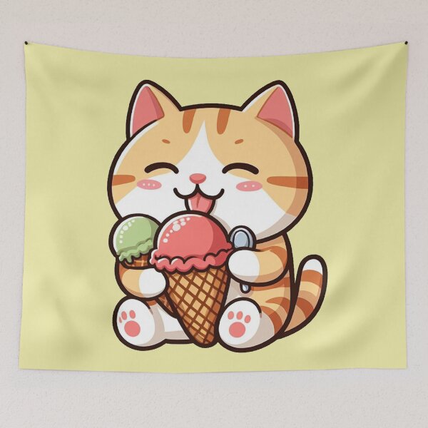 Item preview, Joyful Cat with Ice Cream - Sweet designed and sold by Shtex.