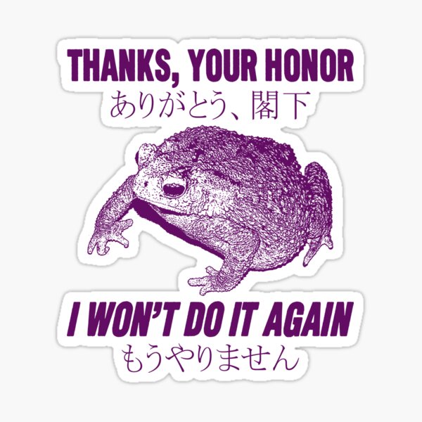 Item preview, I Won't Do It Again Frog designed and sold by VintageMedatsu.