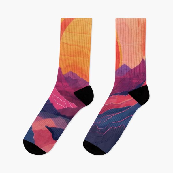 Item preview, Beautiful giant sun sunset over purple mountains designed and sold by PrettyPinkSkies.