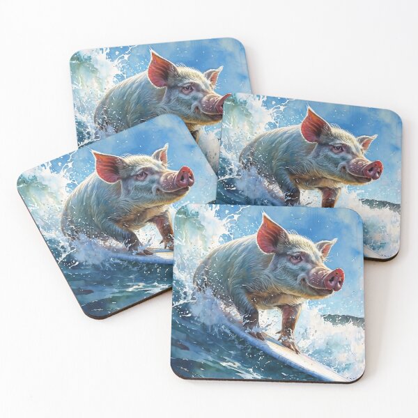Item preview, Pig surfing designed and sold by Jambonfromage.