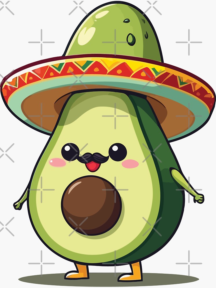 Aguacate Con Sombrero Mexicano Cinco De Mayo Pegatina