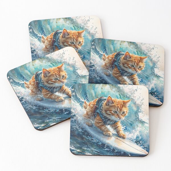 Item preview, Cat surfing designed and sold by Jambonfromage.