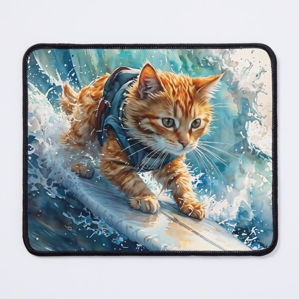 Item preview, Cat surfing designed and sold by Jambonfromage.