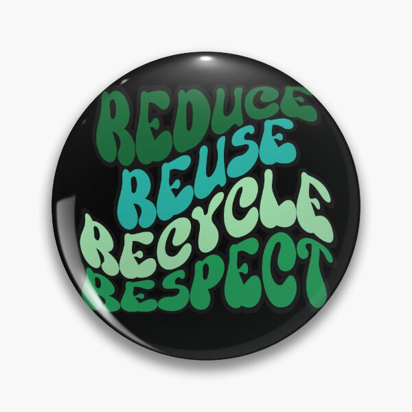 Item preview, REDUCE REUSE RECYCLE RESPECT Earth Day save the planet retro wavy text design designed and sold by Jt41.