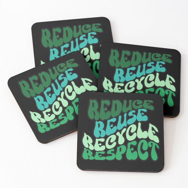 Item preview, REDUCE REUSE RECYCLE RESPECT Earth Day save the planet retro wavy text design designed and sold by Jt41.