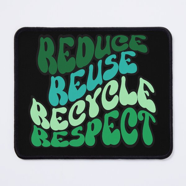 Item preview, REDUCE REUSE RECYCLE RESPECT Earth Day save the planet retro wavy text design designed and sold by Jt41.