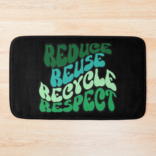 Item preview, REDUCE REUSE RECYCLE RESPECT Earth Day save the planet retro wavy text design designed and sold by Jt41.