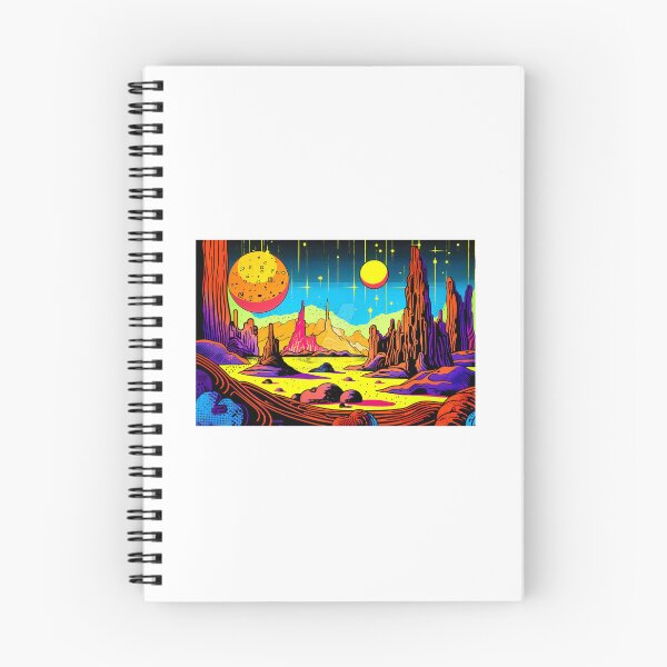 Item preview, UFO in A Pop Art deco alien landscape designed and sold by GabiMediaArt.
