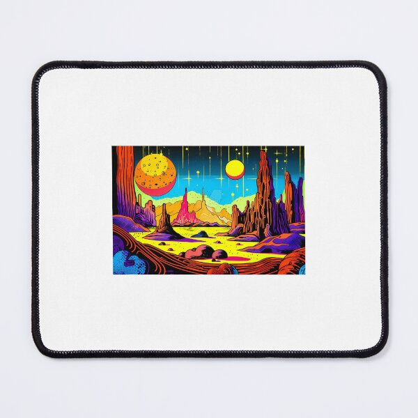Item preview, UFO in A Pop Art deco alien landscape designed and sold by GabiMediaArt.