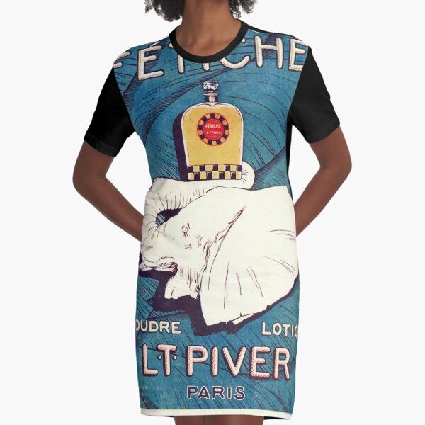 Vintage Parfum Paris Elephant Graphic T-Shirt Dress