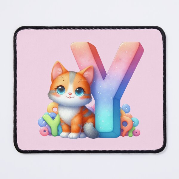 Item preview, Cute Cat Rainbow Letter Y designed and sold by NettiesWallArt.