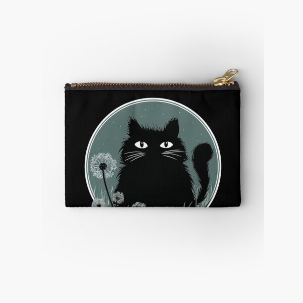 Item preview, Black Puffy Cat in Garden Dandelion Lovers Flowers Plants Gardener Purr Play With Cat designed and sold by Cr320.
