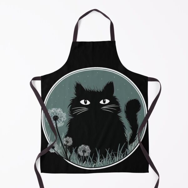 Item preview, Black Puffy Cat in Garden Dandelion Lovers Flowers Plants Gardener Purr Play With Cat designed and sold by Cr320.