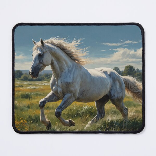 Item preview, Beautiful white horse in the green meadow designed and sold by digoarpi.