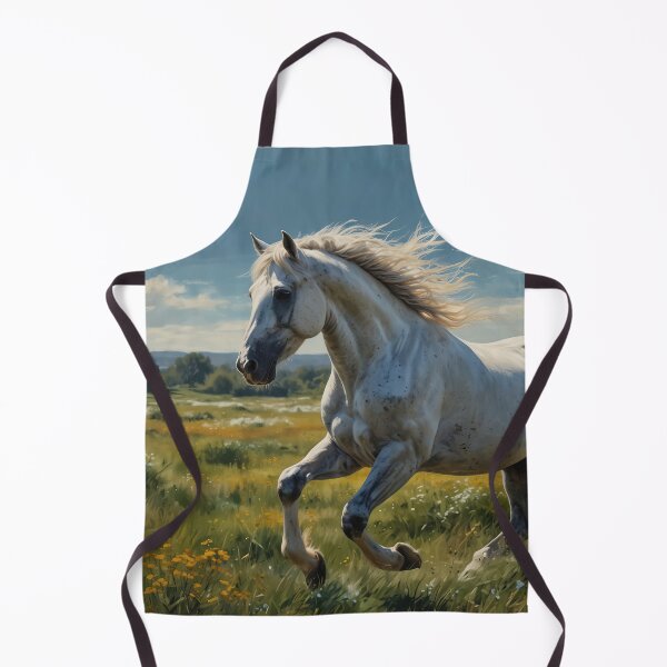Item preview, Beautiful white horse in the green meadow designed and sold by digoarpi.