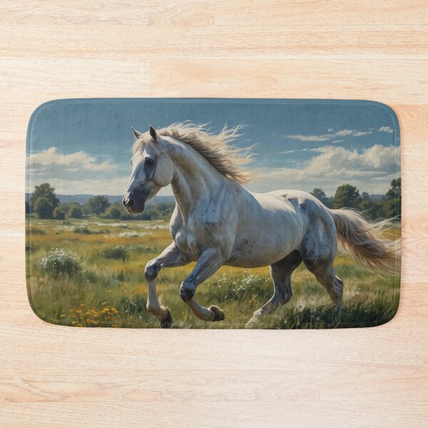 Item preview, Beautiful white horse in the green meadow designed and sold by digoarpi.