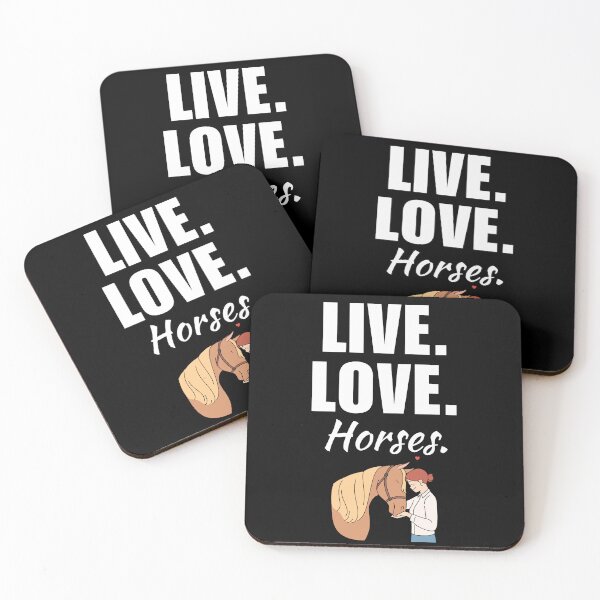 Item preview, Live, love, horses. Horse owner or breeder saying or quote for crazy horse lady or farmer designed and sold by NBSStore.
